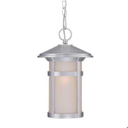 Homeroots 13 x 8 x 8 in. Phoenix 1-Light Brushed Silver Hanging Light 397981